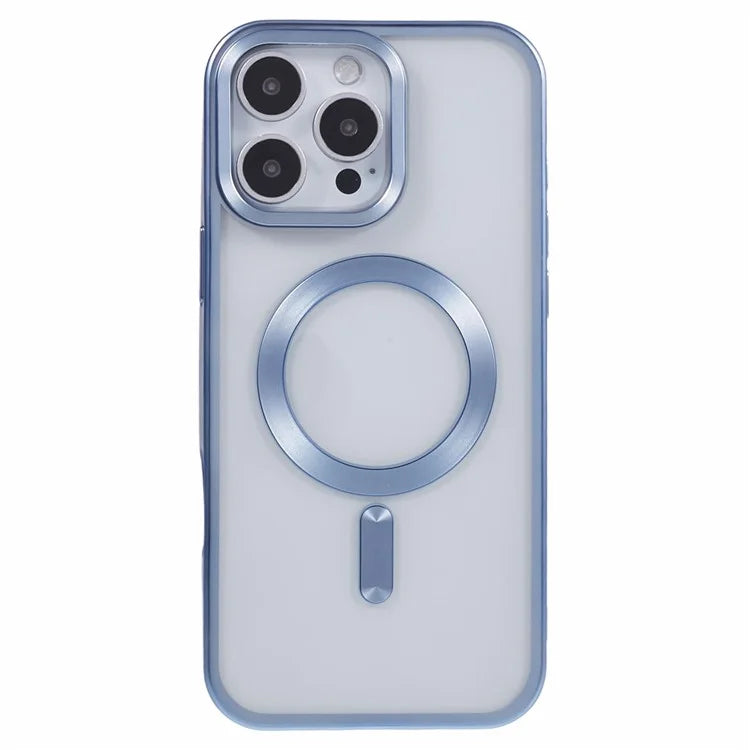 For iPhone 16 Pro Case Matte Electroplating Phone Cover Compatible with MagSafe