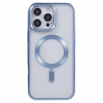 For iPhone 16 Pro Case Matte Electroplating Phone Cover Compatible with MagSafe