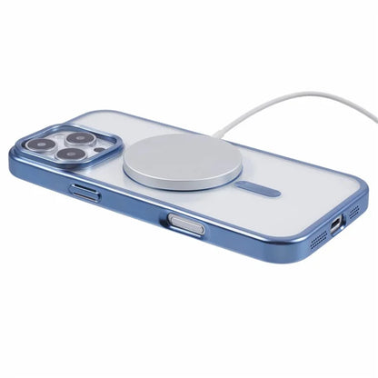 For iPhone 16 Pro Case Matte Electroplating Phone Cover Compatible with MagSafe