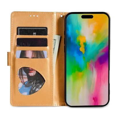 For iPhone 16 Stand Case Glitter Phone Leather Cover Zipper Pocket