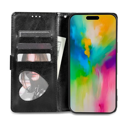 For iPhone 16 Stand Case Glitter Phone Leather Cover Zipper Pocket