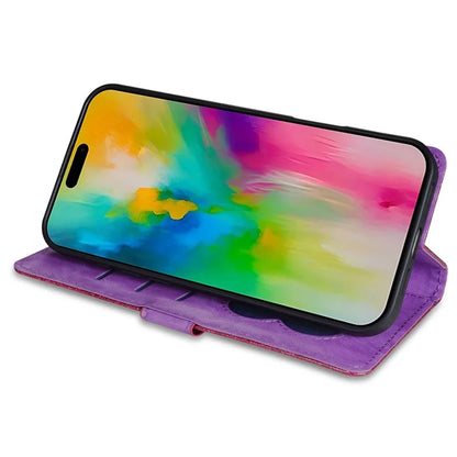 For iPhone 16 Plus Stand Case Glitter Phone Leather Cover Zipper Pocket