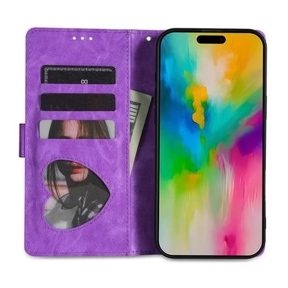 For iPhone 16 Plus Stand Case Glitter Phone Leather Cover Zipper Pocket