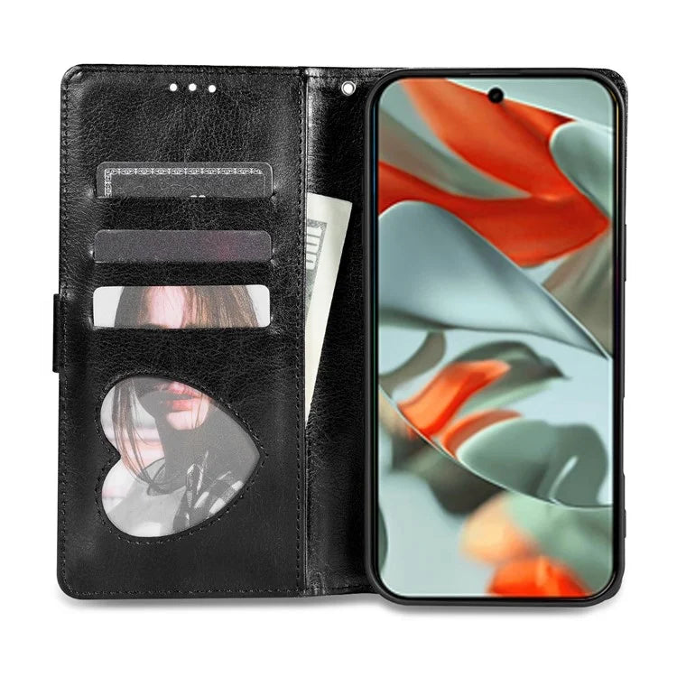 For Google Pixel 9 Pro  /  Pixel 9 Stand Case Glitter Phone Leather Cover Zipper Pocket