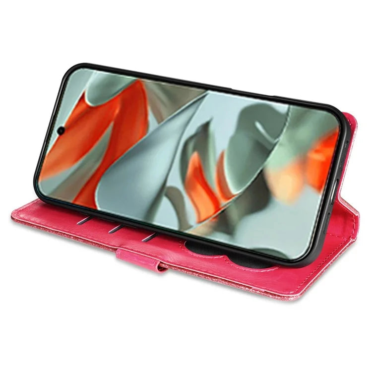 For Google Pixel 9 Pro  /  Pixel 9 Stand Case Glitter Phone Leather Cover Zipper Pocket