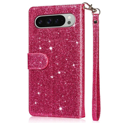 For Google Pixel 9 Pro  /  Pixel 9 Stand Case Glitter Phone Leather Cover Zipper Pocket