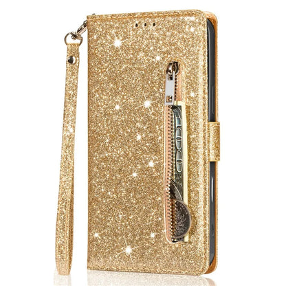 For Google Pixel 9 Pro  /  Pixel 9 Stand Case Glitter Phone Leather Cover Zipper Pocket