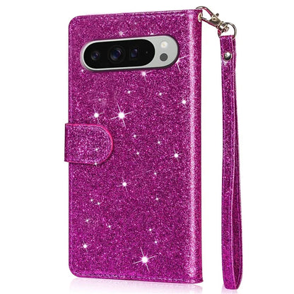 For Google Pixel 9 Pro  /  Pixel 9 Stand Case Glitter Phone Leather Cover Zipper Pocket