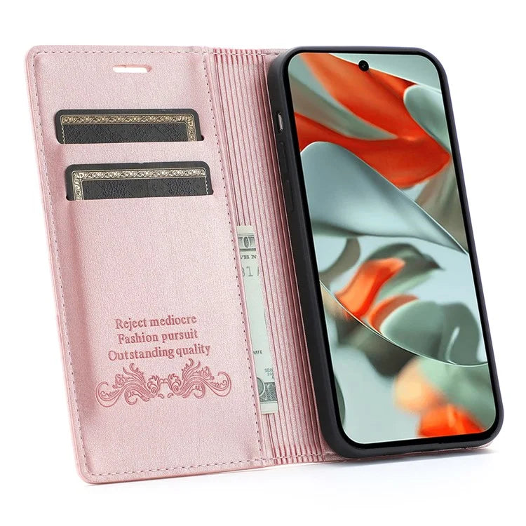 For Google Pixel 9 Pro  /  Pixel 9 Wallet Case Magnetic Closing Leather Phone Cover