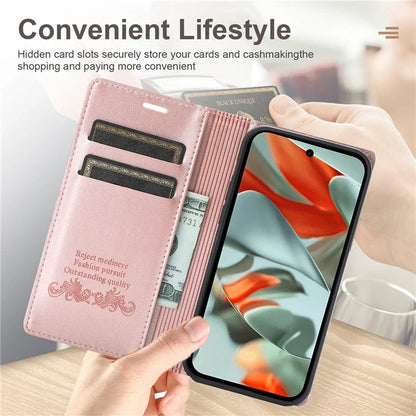 For Google Pixel 9 Pro  /  Pixel 9 Wallet Case Magnetic Closing Leather Phone Cover