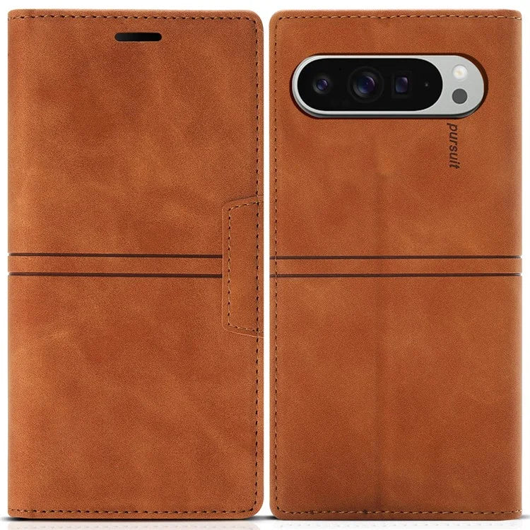 For Google Pixel 9 Pro  /  Pixel 9 Wallet Case Magnetic Closing Leather Phone Cover