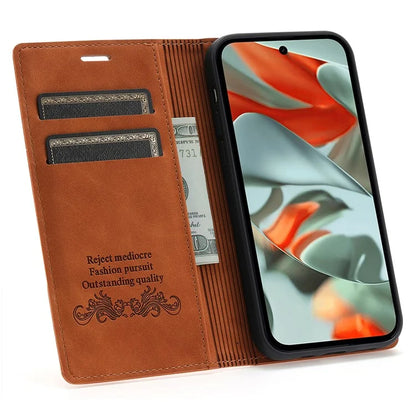 For Google Pixel 9 Pro  /  Pixel 9 Wallet Case Magnetic Closing Leather Phone Cover