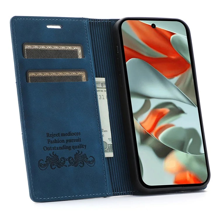 For Google Pixel 9 Pro  /  Pixel 9 Wallet Case Magnetic Closing Leather Phone Cover