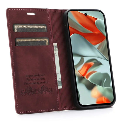 For Google Pixel 9 Pro  /  Pixel 9 Wallet Case Magnetic Closing Leather Phone Cover