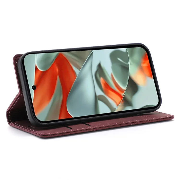 For Google Pixel 9 Pro  /  Pixel 9 Wallet Case Magnetic Closing Leather Phone Cover