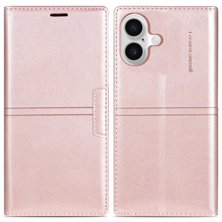 For iPhone 16 Wallet Case Magnetic Closing Leather Phone Cover