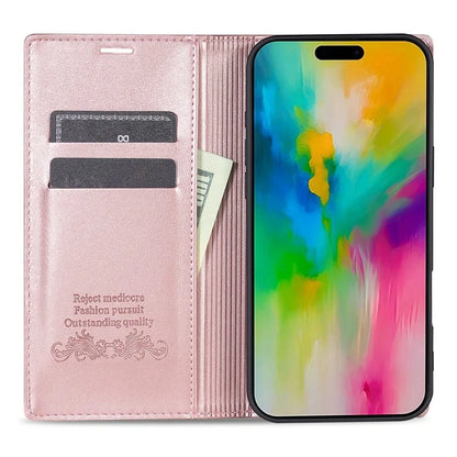 For iPhone 16 Wallet Case Magnetic Closing Leather Phone Cover