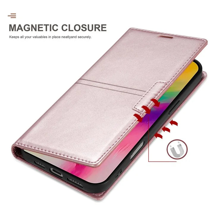 For iPhone 16 Wallet Case Magnetic Closing Leather Phone Cover