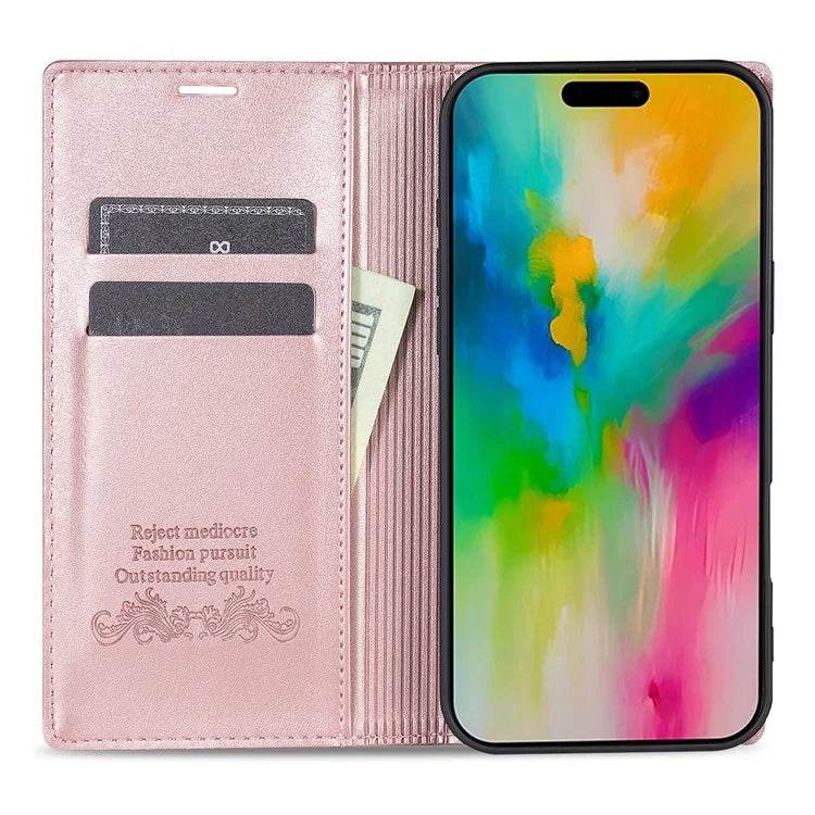 For iPhone 16 Plus Wallet Case Magnetic Closing Leather Phone Cover