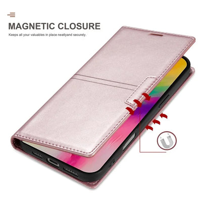For iPhone 16 Plus Wallet Case Magnetic Closing Leather Phone Cover