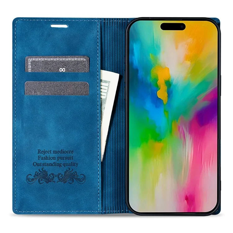 For iPhone 16 Plus Wallet Case Magnetic Closing Leather Phone Cover