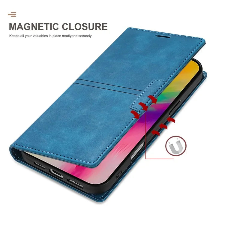 For iPhone 16 Plus Wallet Case Magnetic Closing Leather Phone Cover