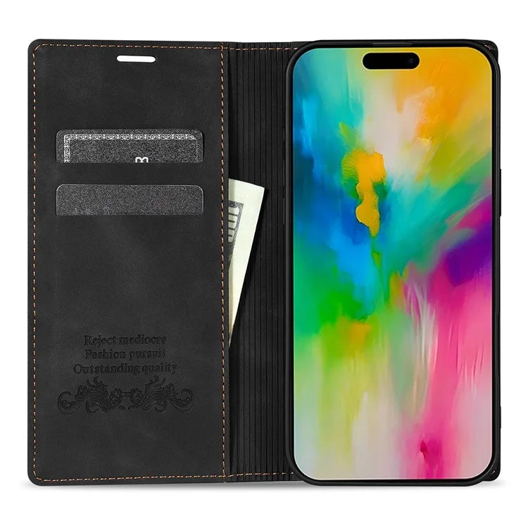 For iPhone 16 Plus Wallet Case Magnetic Closing Leather Phone Cover