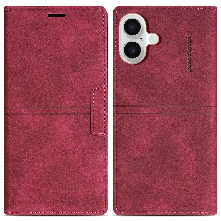 For iPhone 16 Plus Wallet Case Magnetic Closing Leather Phone Cover