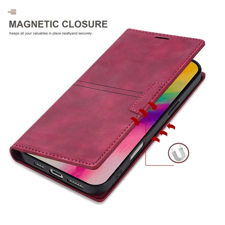 For iPhone 16 Plus Wallet Case Magnetic Closing Leather Phone Cover