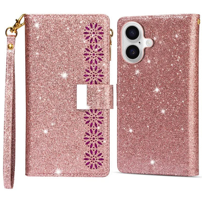 For iPhone 16 Case Starry Sky Carving Leather Wallet Phone Cover