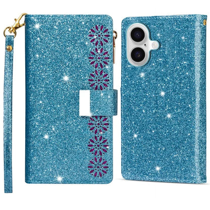 For iPhone 16 Plus Case Starry Sky Carving Leather Wallet Phone Cover