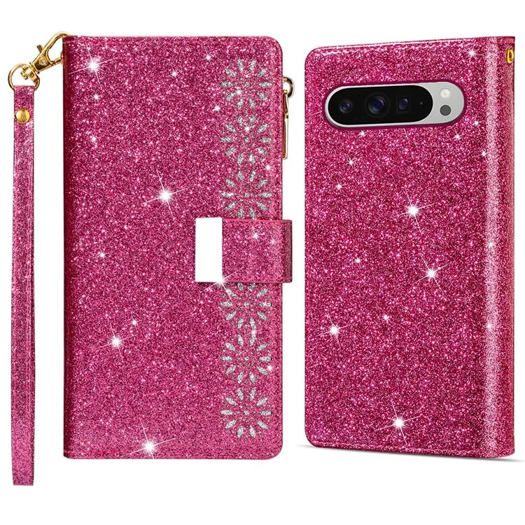 For Google Pixel 9 Pro  /  Pixel 9 Case Starry Sky Carving Leather Wallet Phone Cover