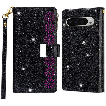 For Google Pixel 9 Pro  /  Pixel 9 Case Starry Sky Carving Leather Wallet Phone Cover