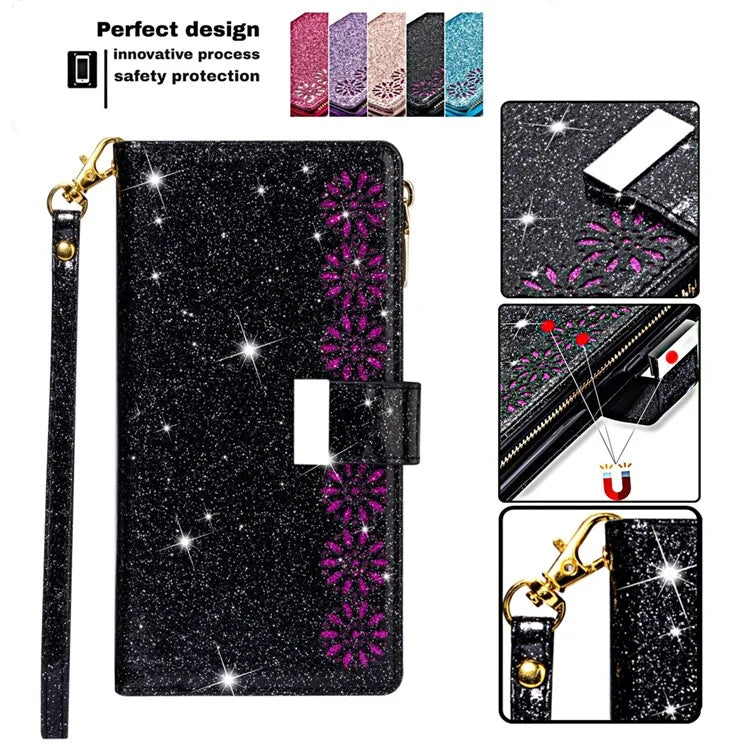 For Google Pixel 9 Pro  /  Pixel 9 Case Starry Sky Carving Leather Wallet Phone Cover