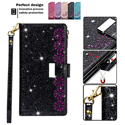For Google Pixel 9 Pro  /  Pixel 9 Case Starry Sky Carving Leather Wallet Phone Cover