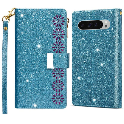 For Google Pixel 9 Pro  /  Pixel 9 Case Starry Sky Carving Leather Wallet Phone Cover