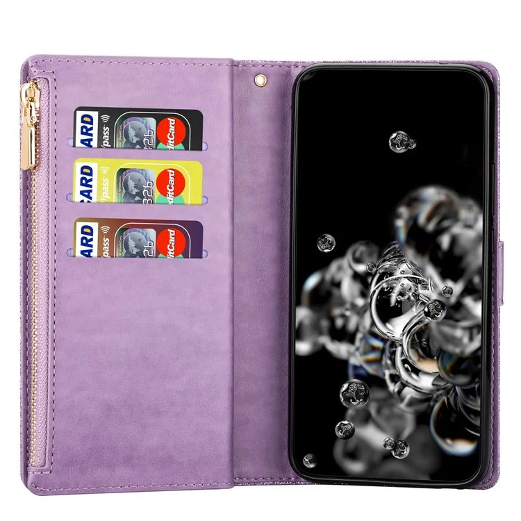 For Google Pixel 9 Pro  /  Pixel 9 Case Starry Sky Carving Leather Wallet Phone Cover