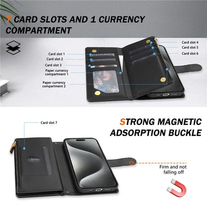 For iPhone 16 Pro Max Case Rhombus Stitching Leather Wallet Phone Cover with Long  /  Short Strap