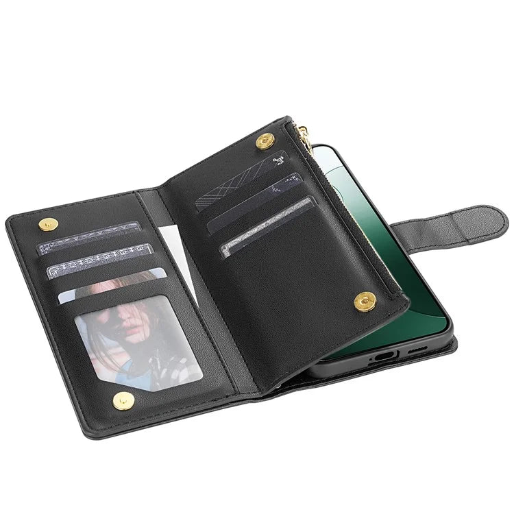 For Google Pixel 9 Pro XL Case Rhombus Stitching Leather Wallet Phone Cover with Long  /  Short Strap