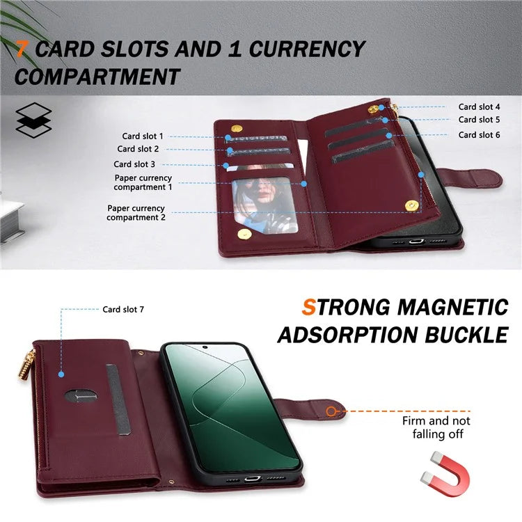 For Google Pixel 9 Pro XL Case Rhombus Stitching Leather Wallet Phone Cover with Long  /  Short Strap