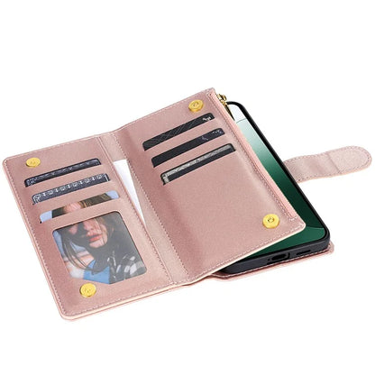 For Google Pixel 9 Pro XL Case Rhombus Stitching Leather Wallet Phone Cover with Long  /  Short Strap