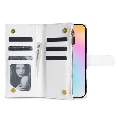 For iPhone 16 Case Rhombus Stitching Leather Wallet Phone Cover with Long  /  Short Strap