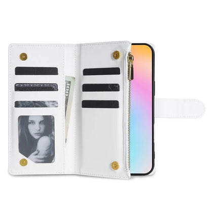 For iPhone 16 Plus Case Rhombus Stitching Leather Wallet Phone Cover with Long  /  Short Strap