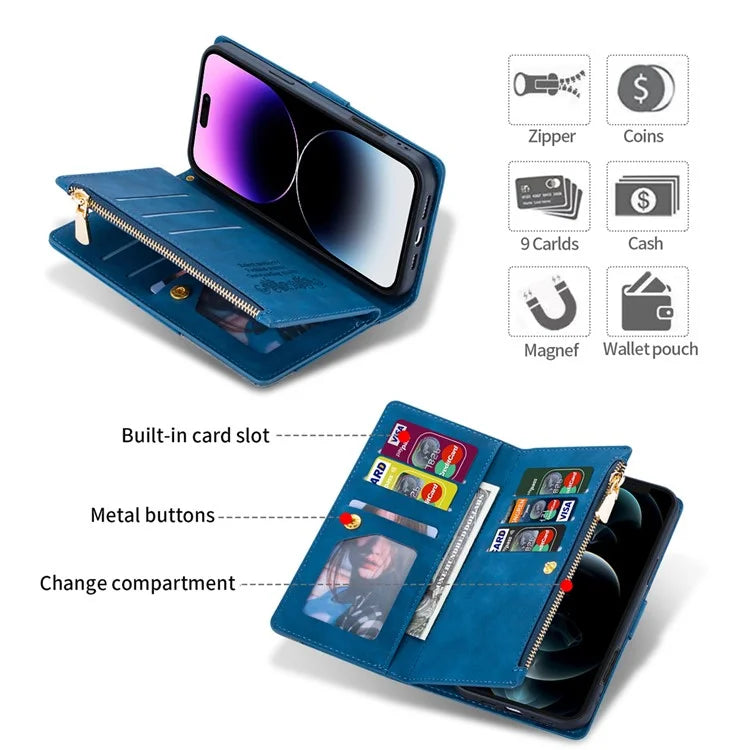 For iPhone 16 Wallet Case Color Splicing Leather Phone Cover with Stand