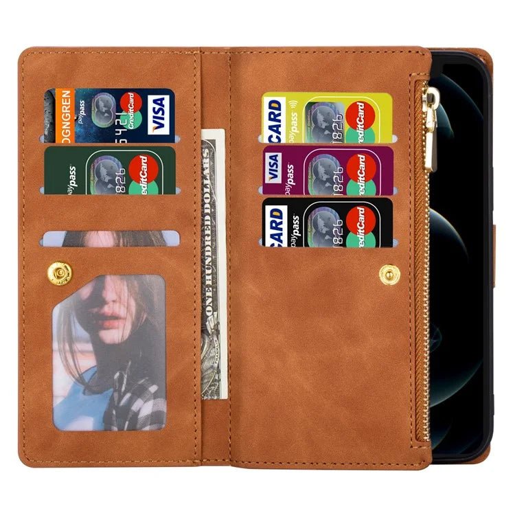 For iPhone 16 Plus Wallet Case Color Splicing Leather Phone Cover with Stand