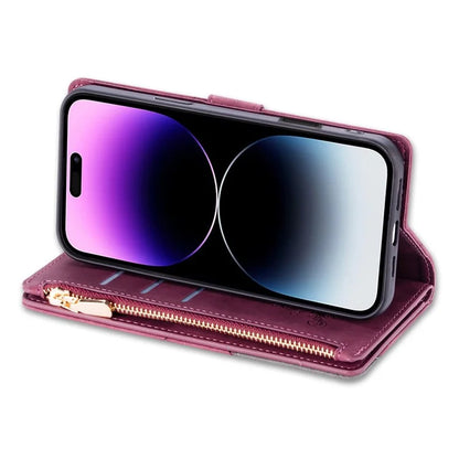 For iPhone 16 Plus Wallet Case Color Splicing Leather Phone Cover with Stand