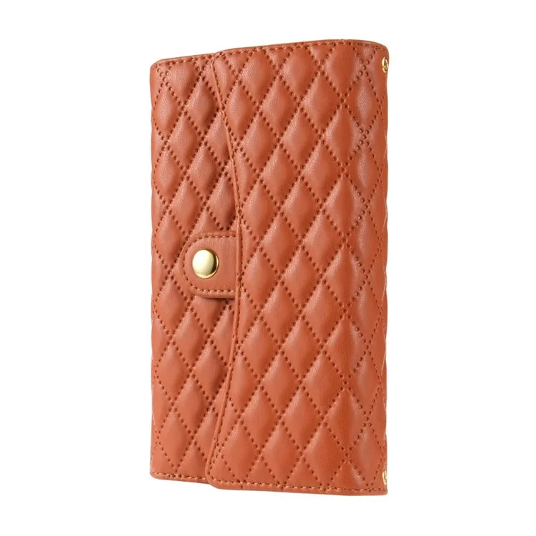 BKS-002 For iPhone 16 Wallet Case PU Leather Stand Phone Cover with Shoulder Strap