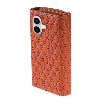 BKS-002 For iPhone 16 Wallet Case PU Leather Stand Phone Cover with Shoulder Strap