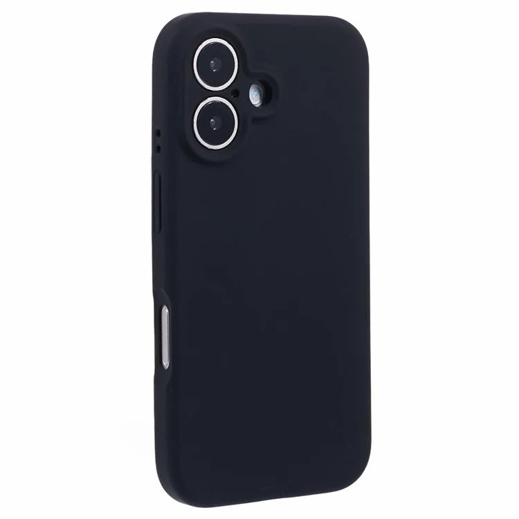 For iPhone 16 Plus Case PC+Liquid Silicone Protective Phone Cover with Microfiber Lining