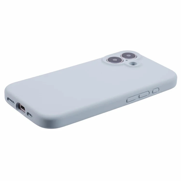For iPhone 16 Plus Case PC+Liquid Silicone Protective Phone Cover with Microfiber Lining